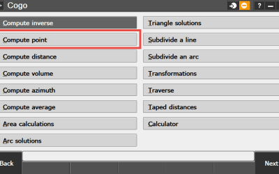 Walk-through of the Compute Point functions within Trimble Access COGO