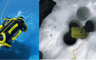 Underwater Inspections Using Chasing Submersible Drones