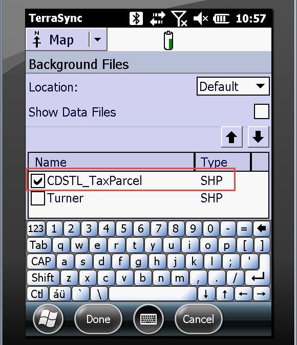 Properly Displaying Background Data in Trimble TerraSync