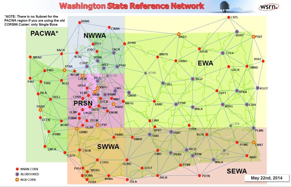 How to Choose a Single Base or VRS Subnet in Oregon or Washington to Receive Real Time Corrections for High Accuracy Mapping