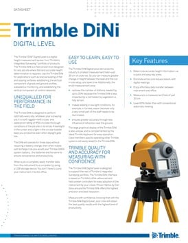 Frontier Precision Trimble DiNi Digital Level Datasheet