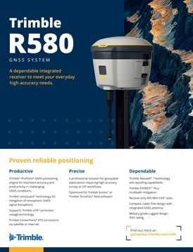 Frontier Precision Trimble R580 GNSS System Spec Sheet