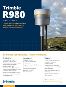 Frontier Precision Trimble R980 GNSS System Spec Sheet