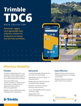 Frontier Precision Trimble TDC6 Data Collector Spec Sheet