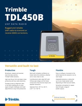 Frontier Precision Trimble TDL450B UHF Data Radio Spec Sheet