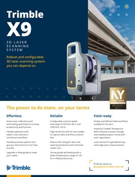 Frontier Precision Trimble X9 3D Laser Scanning System Spec Sheet