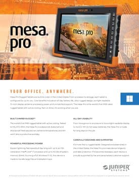 Frontier Precision Juniper Mesa Pro Datasheet Page 1