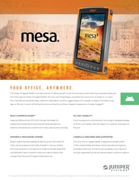 Frontier Precision Juniper Mesa3 Android Datasheet Page 1
