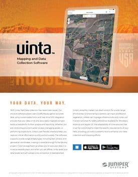 Frontier Precision Juniper Uinta Mapping and Data Collection Software Datasheet Page 1