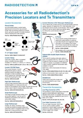 Frontier Precision Radiodetection Accessories Flyer Page 1