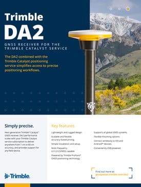 Frontier Precision Trimble DA2 Catalyst GNSS Receiver Datasheet Page 1
