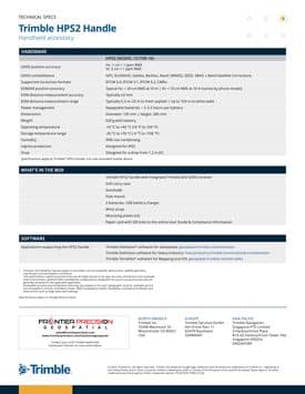 Frontier Precision Trimble HPS2 Handle Handheld Accessory Technical Specs
