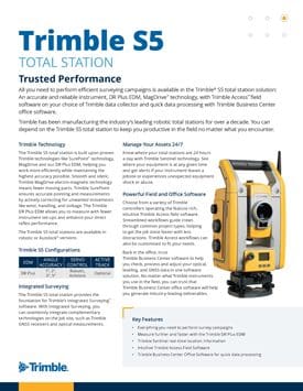 Frontier Precision Trimble S5 Total Station Data Sheet Page 1