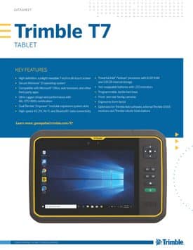 Frontier Precision Trimble T7 Tablet Datasheet Page 1