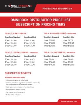 Frontier Precision OmniDock Distributor Price List Page 1