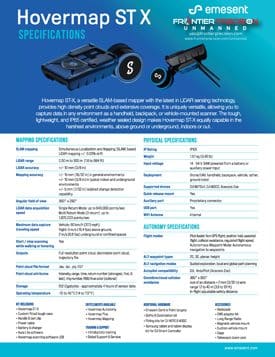 Frontier Precision Emesent Hovermap ST X Spec Sheet