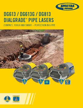 Frontier Precision Buildings Spectra Precision DG613 DG613G DG813 Dialgrade Pipe Lasers Datasheet