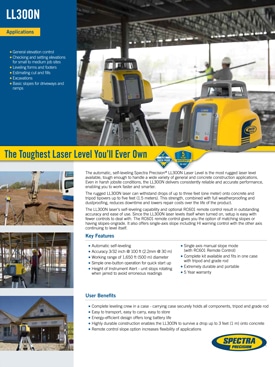 Frontier Precision Buildings Spectra Precision LL300N Laser Level Datasheet