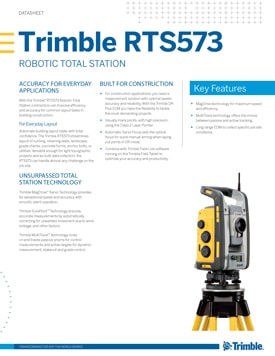 Frontier Precision Buildings Trimble RTS573 Robotic Total Station Datasheet
