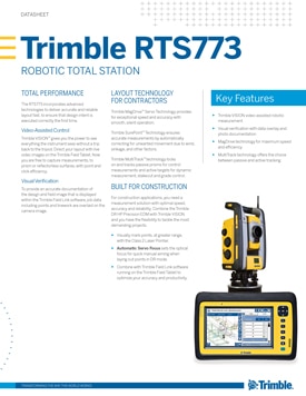 Frontier Precision Buildings Trimble RTS773 Robotic Total Station Datasheet