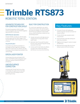 Frontier Precision Buildings Trimble RTS873 Robotic Total Station Datasheet