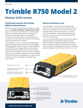 Frontier Precision Civil Construction Trimble R750 Model 2 Modular GNSS Info Sheet
