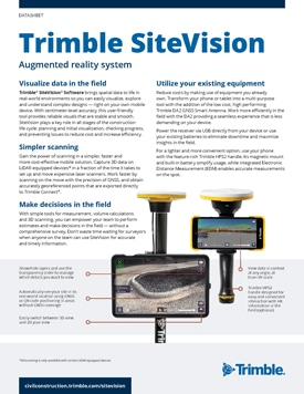 Frontier Precision Civil Construction Trimble SiteVision Datasheet