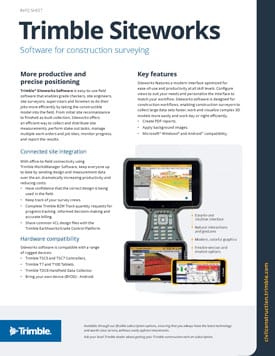 Frontier Precision Civil Construction Trimble Siteworks Software Info Sheet