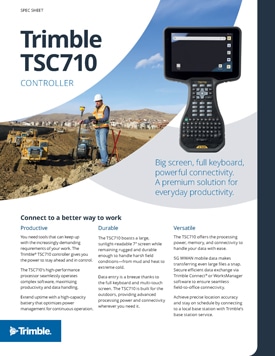 Frontier Precision Civil Construction Trimble TSC710 Data Controller Spec Sheet