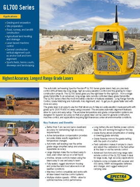 Frontier Precision Civil Construction Spectra Precision GL700 Series Datasheet