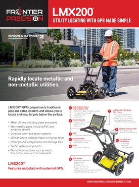 Frontier Precision Radiodetection LMX200 Utility Locating GPR System Flyer