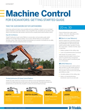 Frontier Precision Civil Construction Trimble Machine Control for Excavators Datasheet