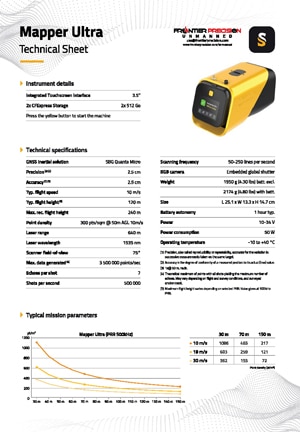 Frontier Precision YellowScan Mapper Ultra Technical Sheet